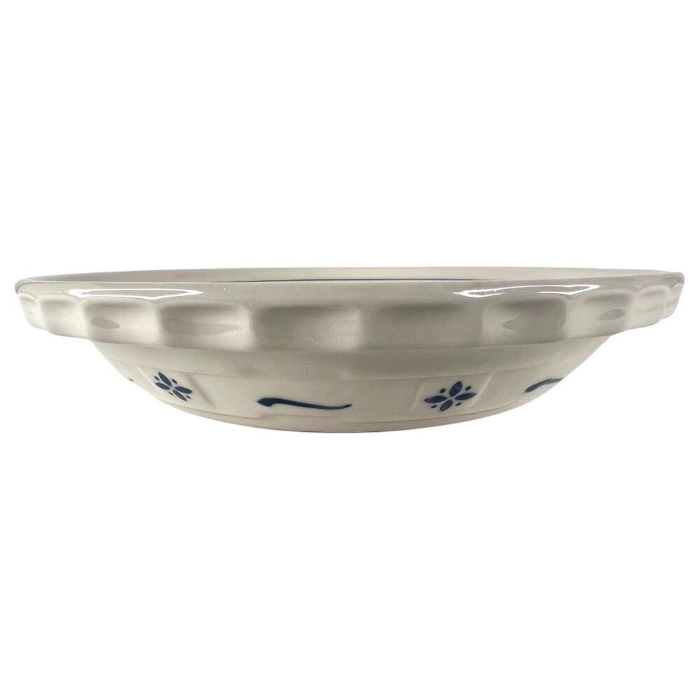 Longaberger‎ Pottery Grandma Bonnies Woven Traditions Pie Plate Classic Blue 10”
